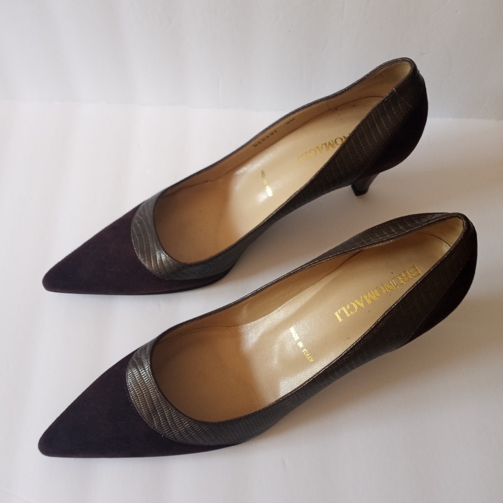 Brunomagli Dark Brown Pointy Toe Pumps Size 38
